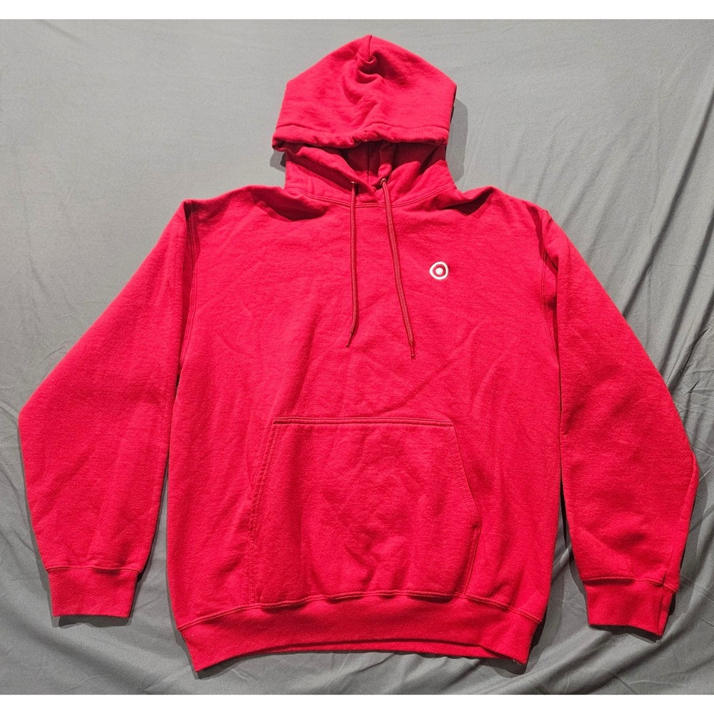 Port & Company Hoodie Mens Large Red Embroidered Target Employee Logo Pullover